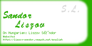 sandor liszov business card